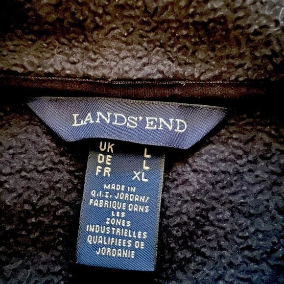 Lands End Womens Jacket Sz Large Black Fleece Full Zip Outdoor Classic Coat - Picture 7 of 7
